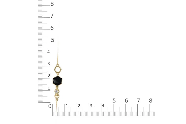 Браслет с шестиугольником из жёлтого золота с фианитом