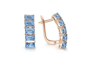 Серьги из красного золота с 10 топазами swiss