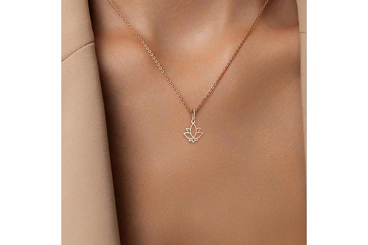 Подвеска Цветок из красного золота без вставок