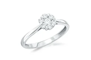 Кольцо Малинка из белого золота с 7 муассанитами