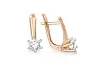 Серьги из красного золота с 2 кристаллами swarovski
