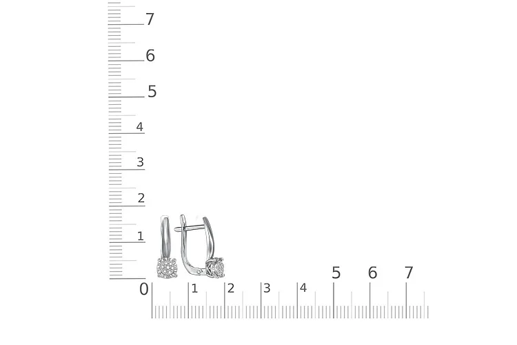 Серьги Малинки из белого золота с 14 бриллиантами