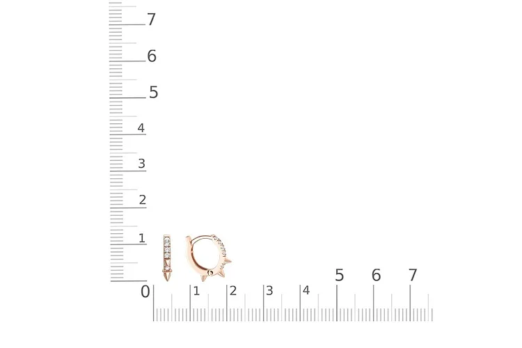 Серьги из красного золота с 10 фианитами