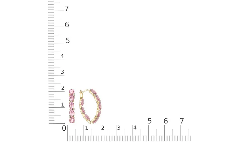 Серьги из жёлтого золота с 16 ситаллами и 8 фианитами