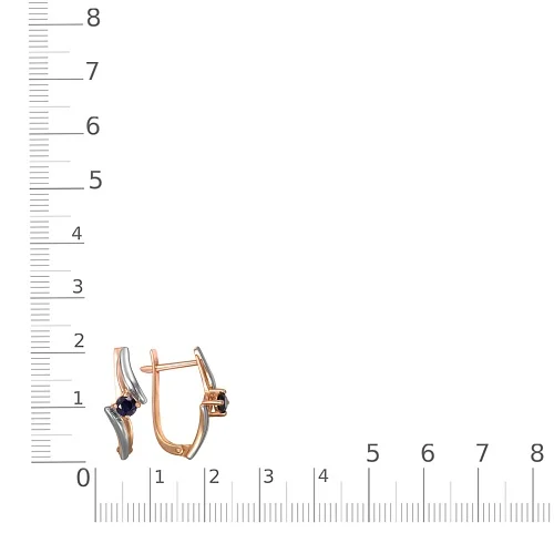 Серьги из красного золота с 2 сапфирами