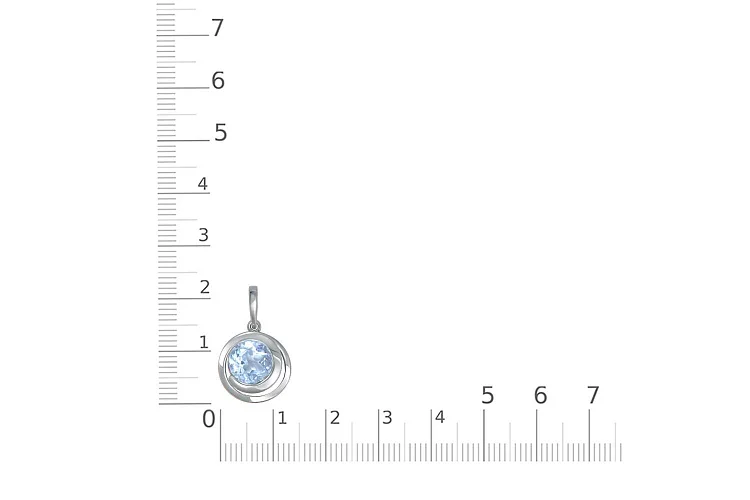 Подвеска из белого золота с топазом sky