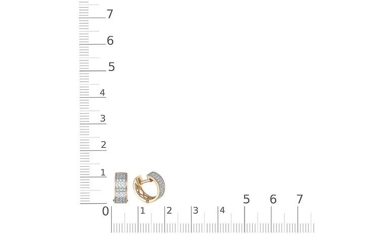 Серьги Дорожки из жёлтого золота с 72 бриллиантами