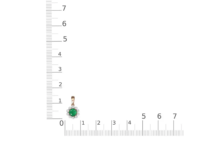 Подвеска Цветок из красного золота с агатом и 10 фианитами
