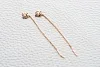 Серьги-продёвки Сердца из красного золота с 6 фианитами