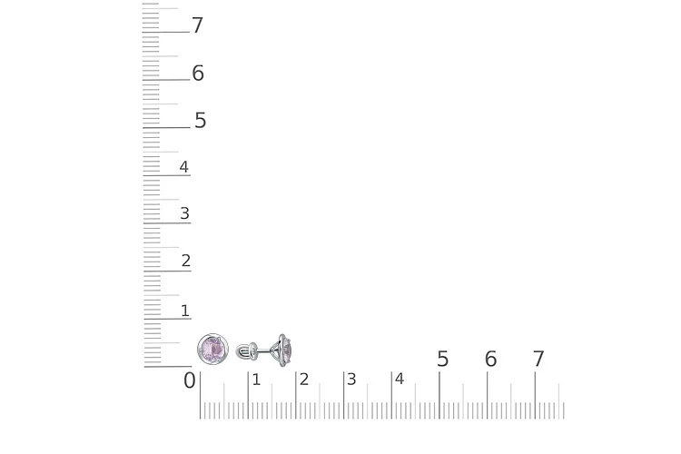 Серьги-пусеты из белого золота с 2 кварцами