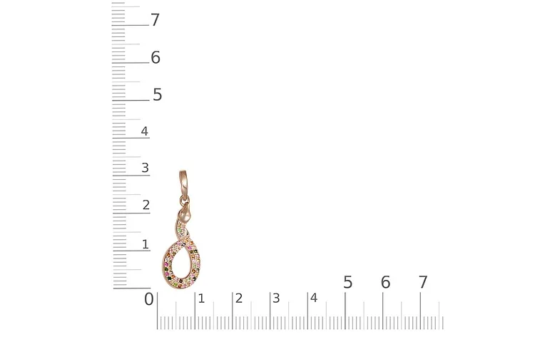 Подвеска Змея из красного золота с 48 турмалинами