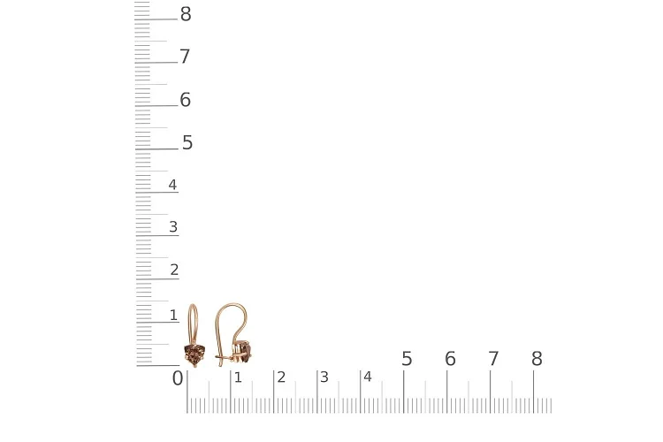 Детские серьги из красного золота с 2 раухтопазами