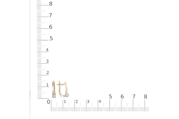 Серьги из красного золота с 2 бриллиантами