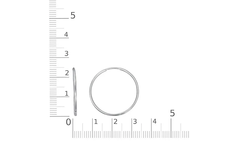 Серьги-конго из белого золота без вставок
