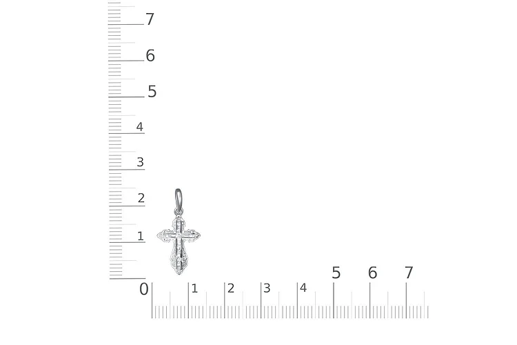 Крест из белого золота без вставок