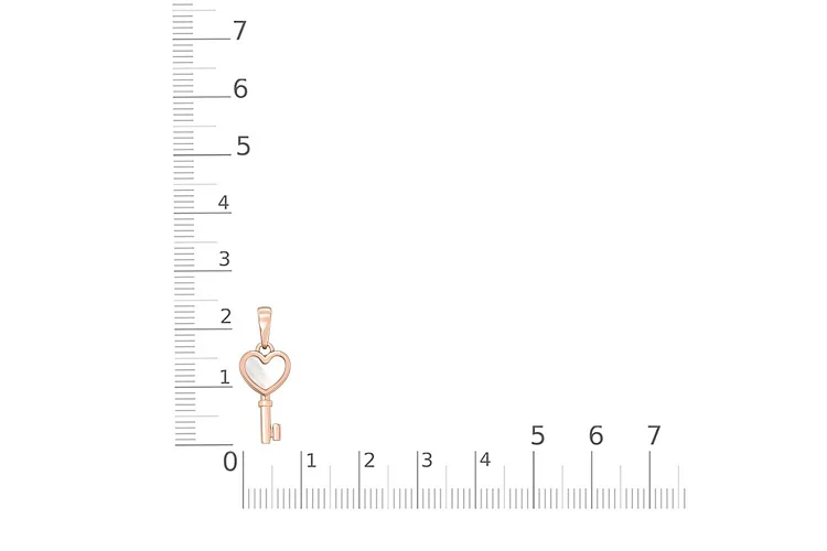 Подвеска Ключик из красного золота с перламутром