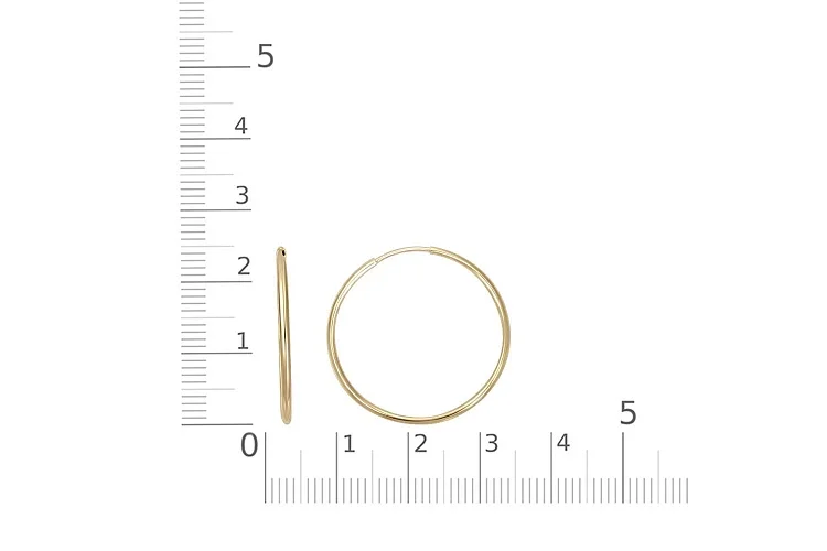 Серьги-конго из жёлтого золота без вставок