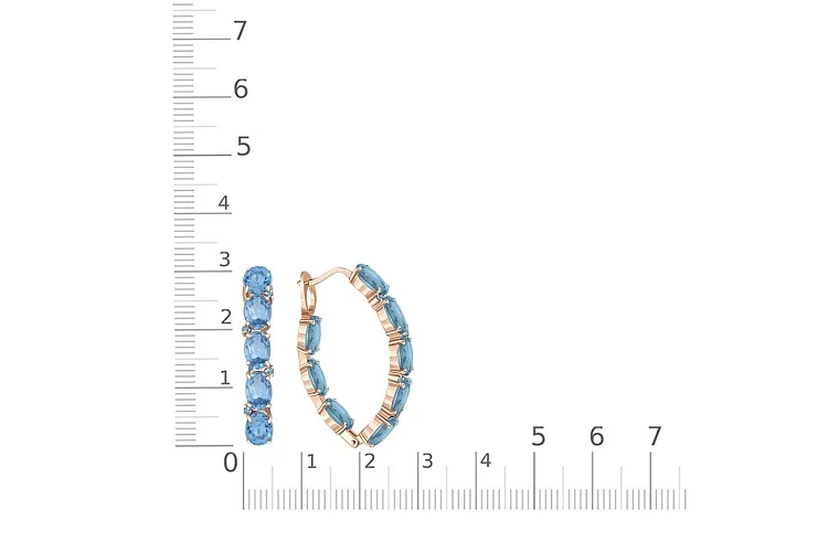 Серьги из красного золота с 24 топазами swiss