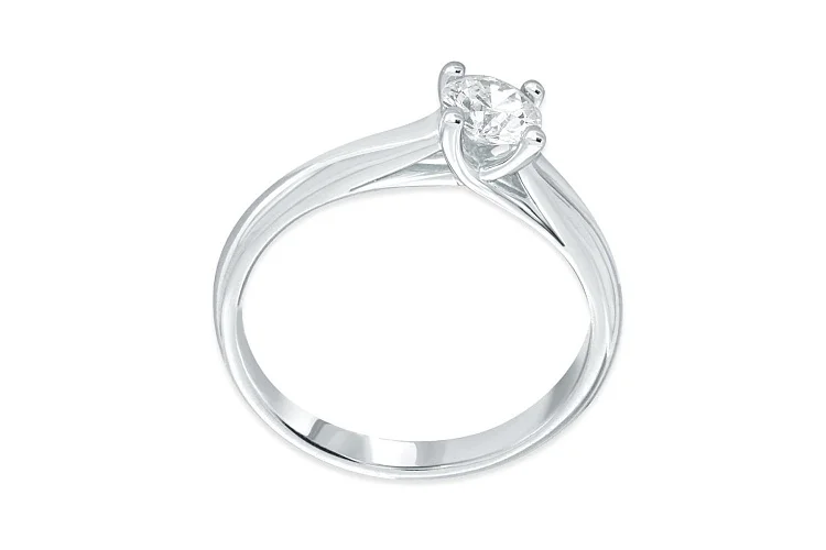 Кольцо из белого золота с выращенным бриллиантом