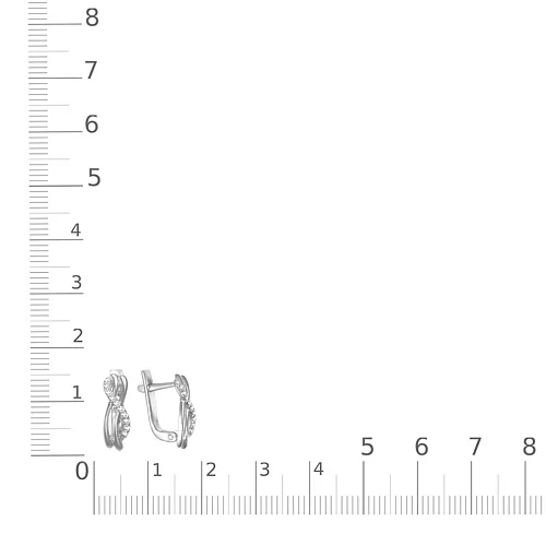 Серьги Дорожки из белого золота с 20 бриллиантами