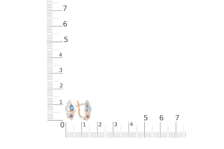 Серьги Бабочки из красного золота с топазами swiss, фианитами и аметистами