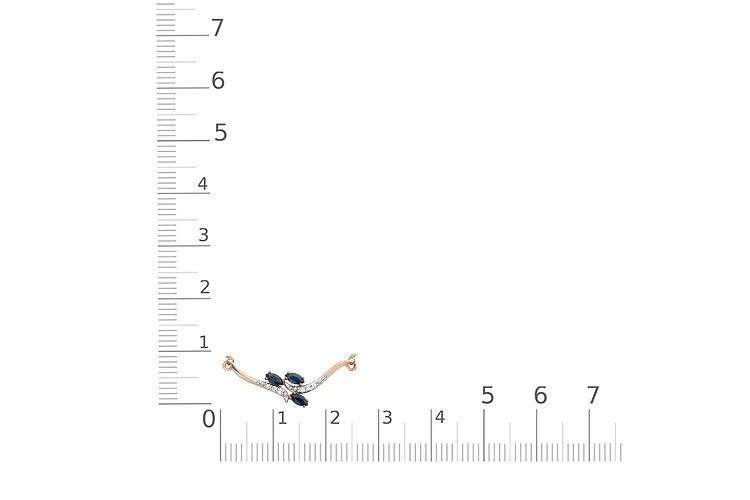 Колье Цветок из красного золота с 3 сапфирами и 6 бриллиантами