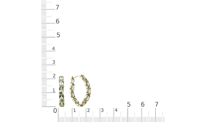 Серьги Дорожки из жёлтого золота с 16 аметистами и 8 фианитами