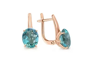 Серьги из красного золота с 2 кварцами