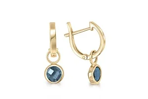 Серьги-трансформеры из жёлтого золота с 2 ситаллами