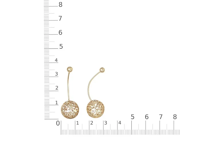 Серьги Шары из жёлтого золота без вставок