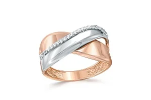 Кольцо Дорожка из красного золота с 24 бриллиантами