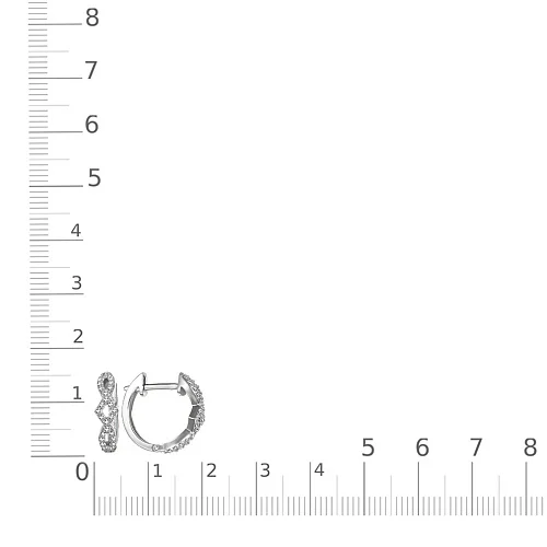 Серьги из белого золота с 54 фианитами
