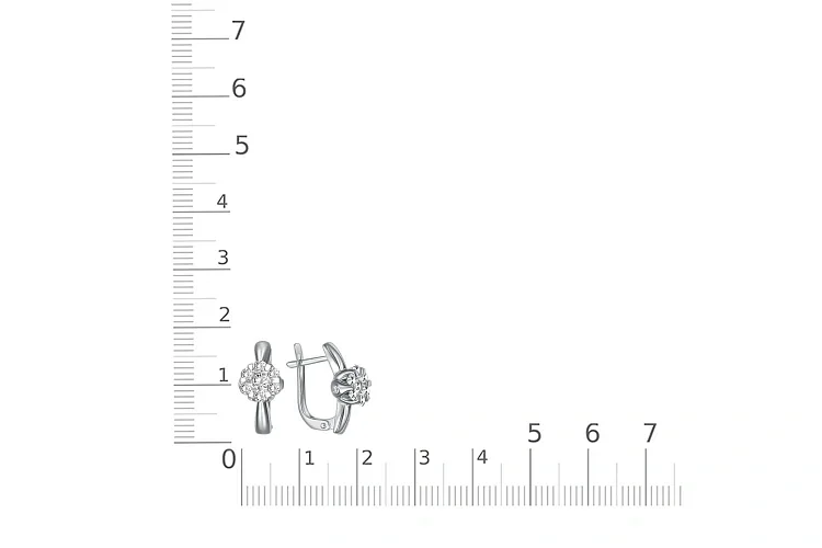 Серьги Малинки из белого золота с 18 бриллиантами