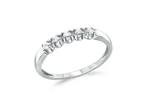 Кольцо Дорожка из белого золота с 5 фианитами