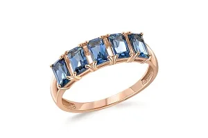 Кольцо Дорожка из красного золота с 5 топазами лондон