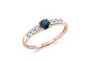 Кольцо из красного золота с сапфиром и 6 бриллиантами