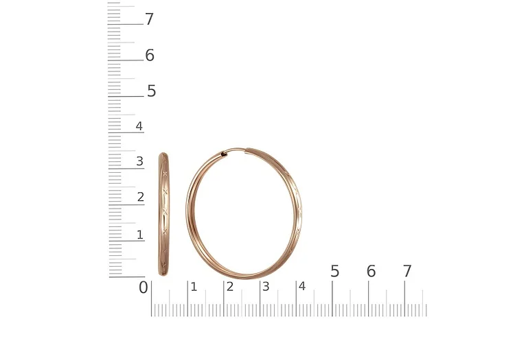 Серьги-конго из красного золота без вставок