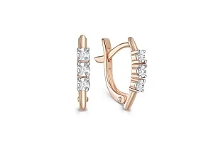 Серьги из красного золота с 6 бриллиантами
