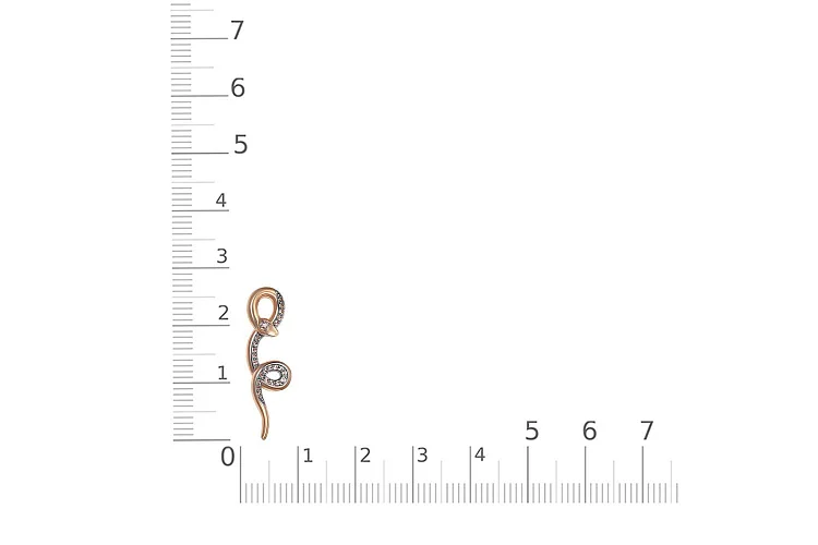 Подвеска Змея из красного золота с 24 фианитами