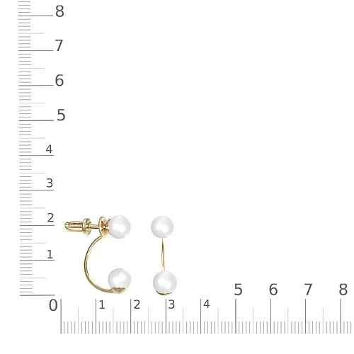 Серьги-пусеты из жёлтого золота с 4 жемчужинами