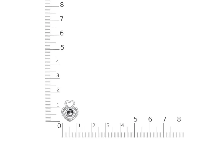 Подвеска Сердце из белого золота с 10 фианитами
