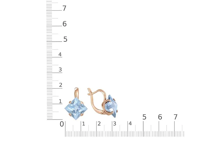 Серьги из красного золота с 2 топазами sky