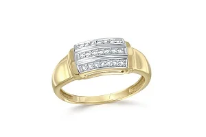 Кольцо из жёлтого золота с 21 фианитами