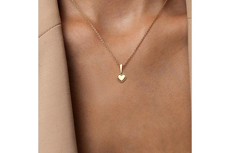 Подвеска Сердце из жёлтого золота без вставок