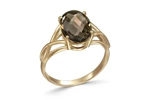 Кольцо из жёлтого золота с раухтопазом