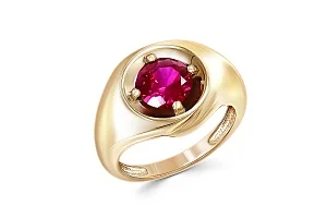 Кольцо из жёлтого золота с корундом