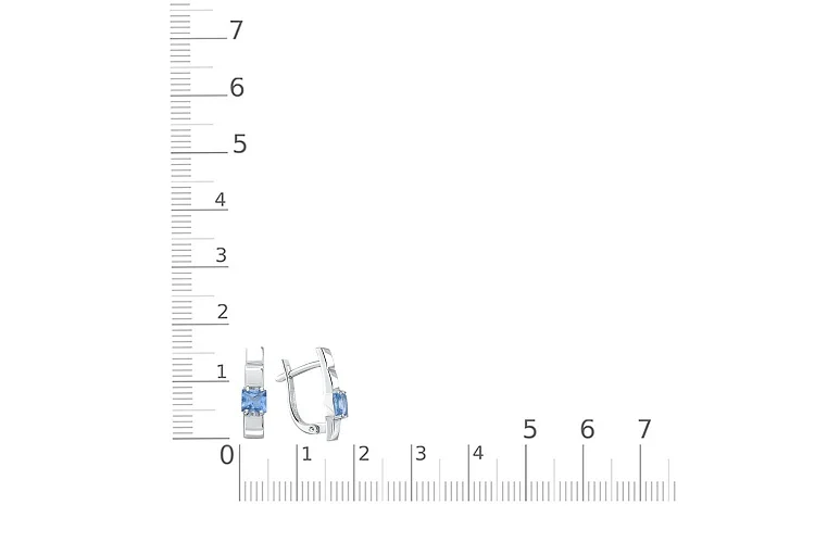 Серьги из белого золота с 2 топазами swiss