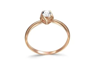 Кольцо помолвочное из красного золота с бриллиантом