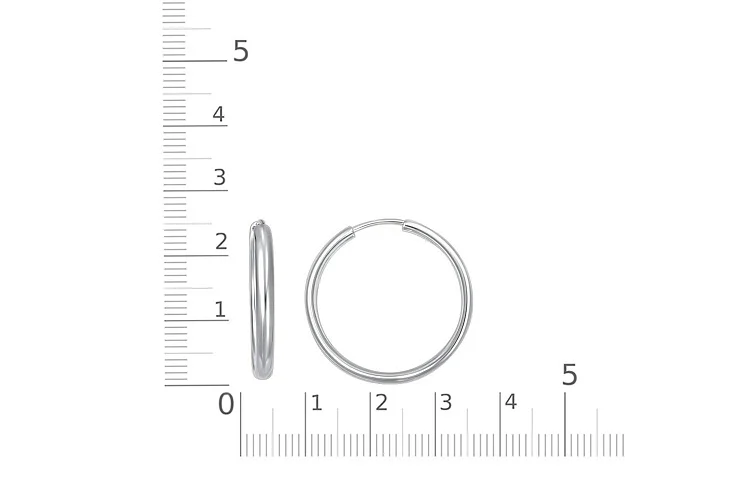 Серьги-конго из белого золота без вставок