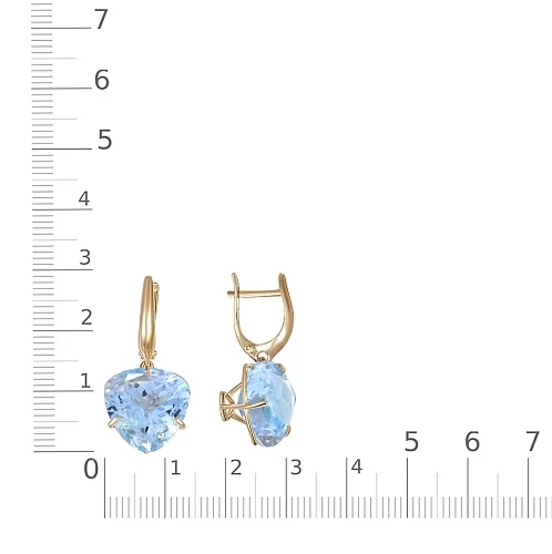 Серьги из красного золота с 2 топазами sky